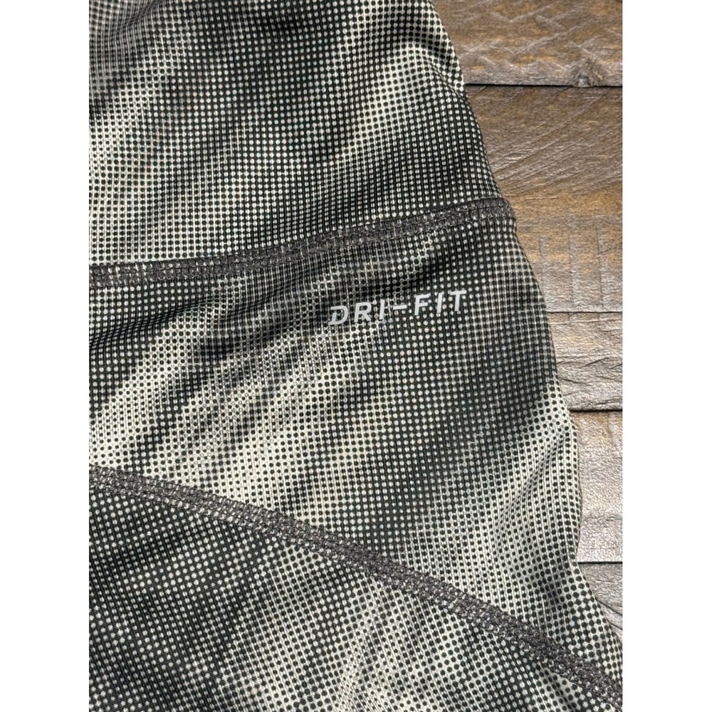 Nike Dri-FIT Leggings Womens Large Grey Digital Print Crop Tights Mesh Preloved - Picture 7 of 12